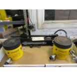 Temco HP002 Hydraulic Pump with (2) Hydrafore 100 Ton Hydraulic Jacks (All New)