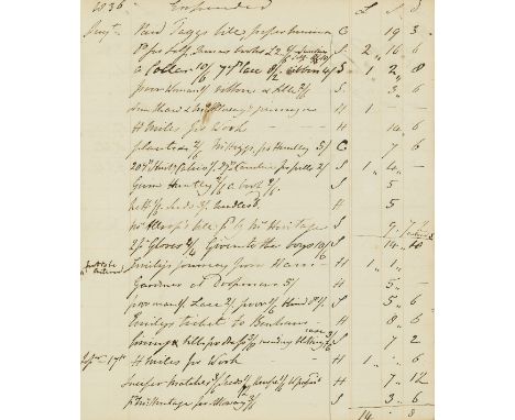 Marlow &amp; neighbourhood.- [Volume of a lady's domestic accounts], manuscript, 260pp. (many entries half a page), ruled in 