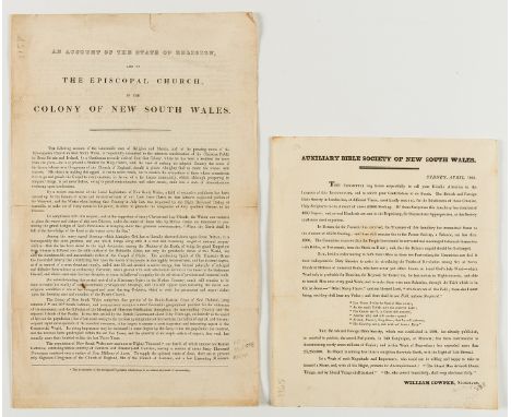 First Australian Bible Society.- Broadside.- Auxiliary Bible Society of New South Wales, 228 x 190mm., a few pencil numbers a