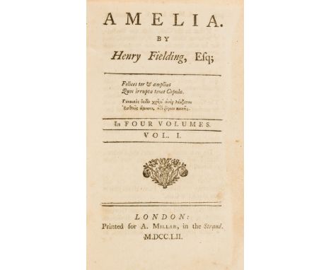 Fielding (Henry) Amelia, 4 vol., first edition, with final blank in vol.1 and the 'Universal-Register Office' leaf at end of 