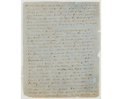 Dumas (Alexander, père) Autograph manuscript on classical themes, 1p. on blue paper, 280 x 220mm., a few chips and repairs, [