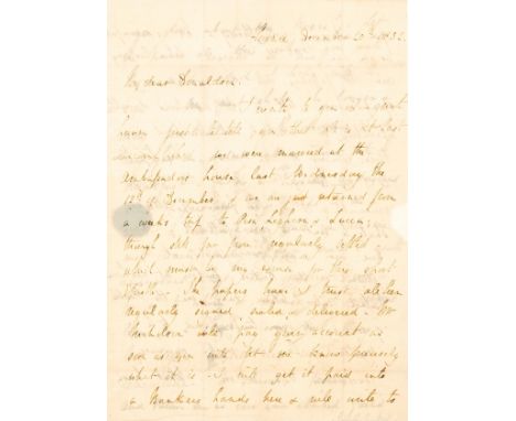 NO RESERVE Italy.- Gutch (John Wheeley Gough, surgeon, 1808-62) Autograph Letter signed to W. Donaldson, solicitor, 3pp. &amp