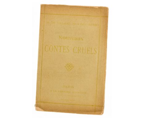 Horror.- Villiers de l'Isle-Adam (Auguste, Comte de ) Nouveaux Contes cruels, first edition, half-title, original printed wra