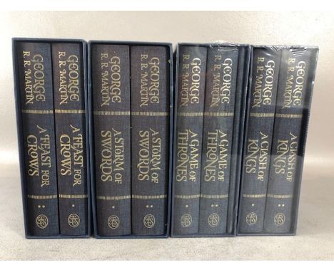 Folio Society, George R R Martin, A Game Of Thrones And other titles in the series, all with slip covers, 2 with shrink wrap,