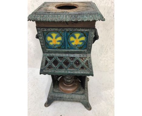 Victorian cast iron and enamel oil burner stove (A/F)