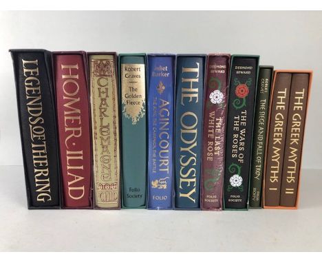 folio Society of Historical Classic interest, Charlamagne, Agincourt, Juliet Barker, The Greek Myths Vol 1&amp;2, Robert Grav