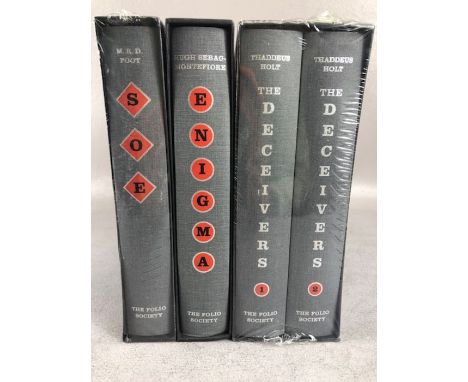 Folio Society books of military interest, S.O.E  by M R D Foot, Enigma ,Hugh Seabag- Montefiore The Deceivers, all in slip co