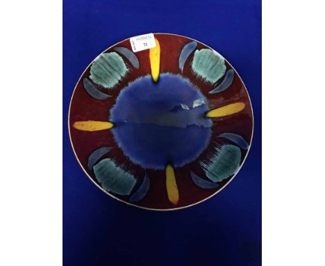 POOLE POTTERY SHALLOW DISH, COALPORT CIRCULAR PLATE AND A GOEBEL CIRCULAR PLATE (3) 