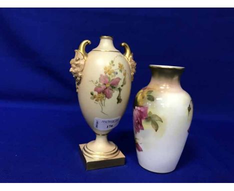 LOT OF ROYAL WORCESTER CERAMICSincluding two vases, saucer and jug (damaged)