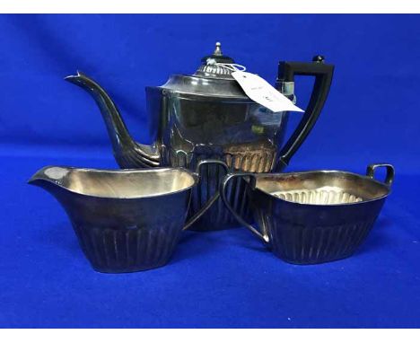 LOT OF VARIOUS PLATED WAREincluding a four piece tea service