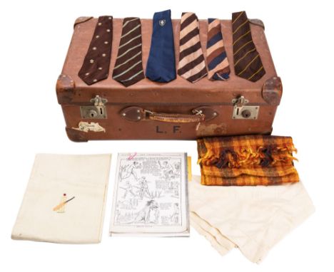 Percy G.H. Fender cricket archive: Six Surrey Club ties, a white silk scarf embodied with the initials P.G.H.F, two further s