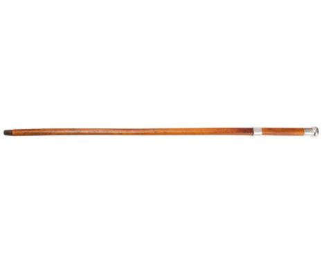 Percy G.H. Fender cricket archive: 1912: An early 20th century silver mounted and malacca cane sword stick, maker's mark J.H.
