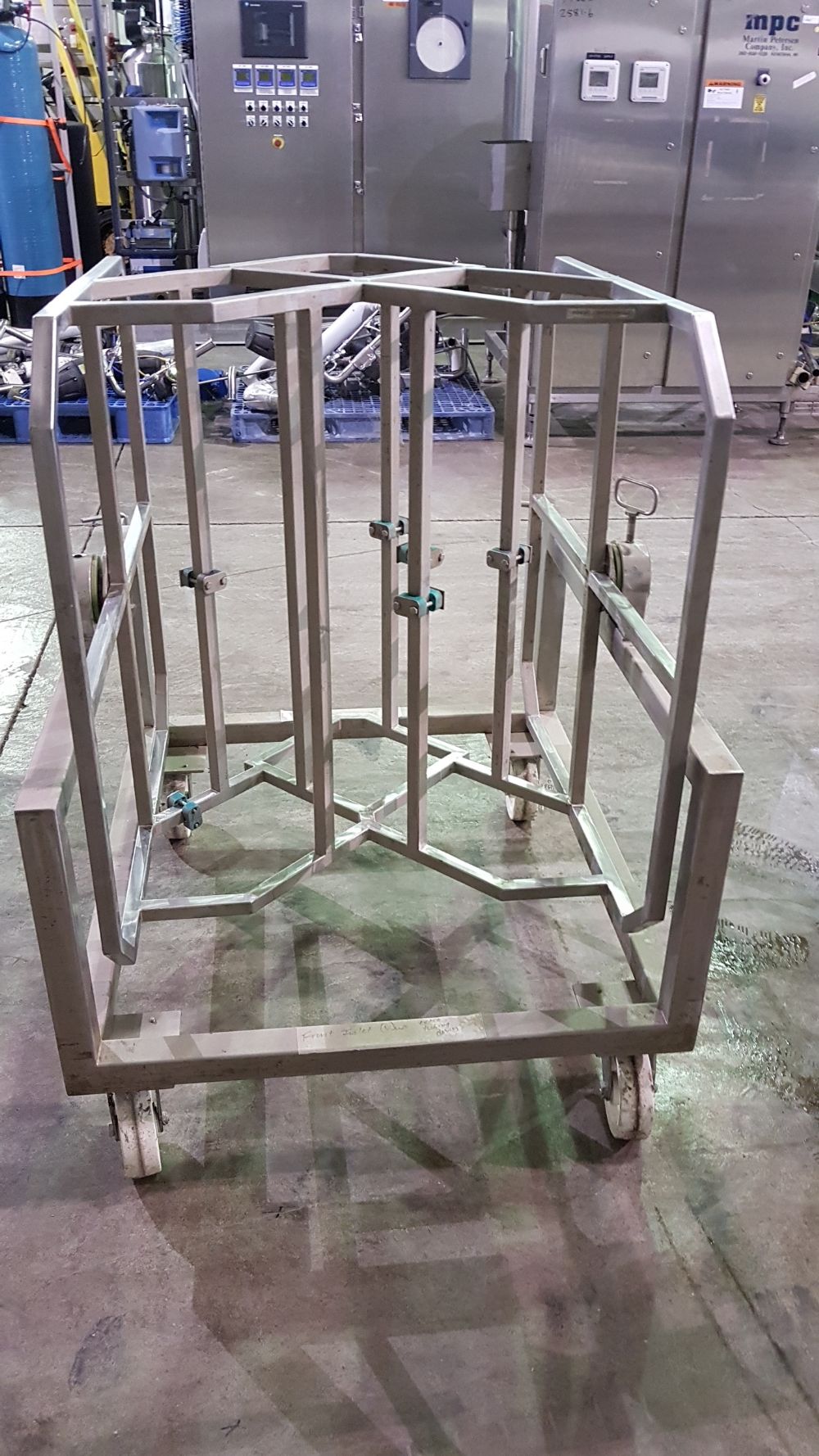 tipping cradle, stainless steel construction, (4) 36" long cradles.