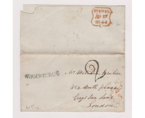 Great Britain 1844-Postal History-E.L. dated March 25 1844 Tarbut River Shannon posted to London - manuscript 2-single line W