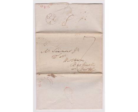 Great Britain 1837 Postal History - E.L. Dated 15th Dec 1837, posted to Backwell Nr Bristol-manuscript 7-faint manuscript Mis