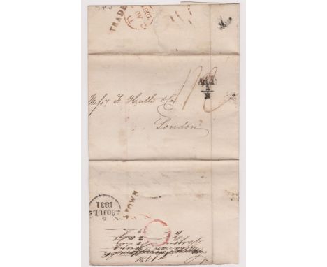 Great Britain 1831-Postal History-Wrapper dated 30 July 1831 Glasgow posted to London-manuscript 1/2 with Add 1/2 stamp appli