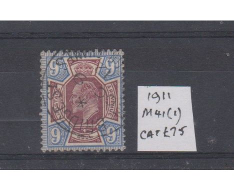 Great Britain 1911-13-Edward VIII SG306 Fine used 9d reddish purple and light blue. Cat value £75