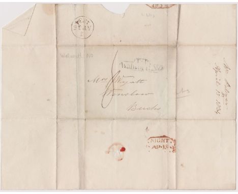 Great Britain 1834-Postal History-Wrapper dated April 15 1834 posted to Winslow, manuscript 8 - 2 line T.P Walworth no black 