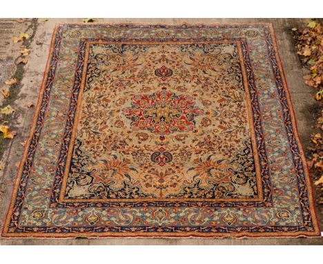 An Isfahan carpet, Central Persia, 445cm x 310cm CONDITION REPORT: Isfahan carpet, mid to late 20th century Overall good cond