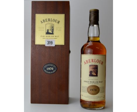 GLENLIVET ABERLOUR PURE HIGHLAND SINGLE MALT SCOTCH WHISKY DISTILLED IN  1970, BOTTLED IN 1991, 750ML, 43%, IN PRESENTATION W