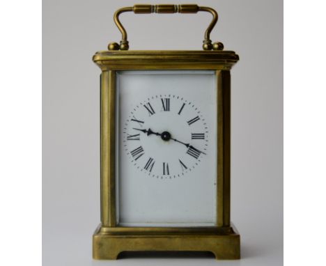 4½" FRENCH HEAVY BRASS CARRIAGE CLOCK WITH KEY