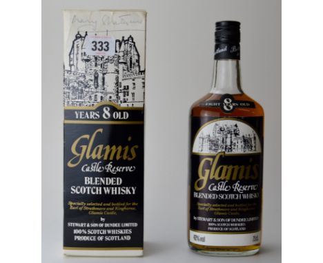 BOTTLE OF GLAMIS 8 YEAR OLD CASTLE RESERVE BLENDED SCOTCH WHISKY WITH  BOX