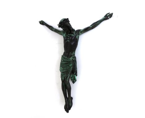 A patinated bronze Corpus Christie, 20th century, 60cm high. 