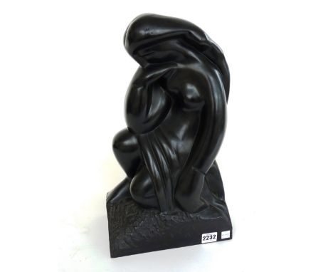 Daniel Kafri, crouching woman, bronze LTD ed 1/9 signed to the rear, 43cm high. 