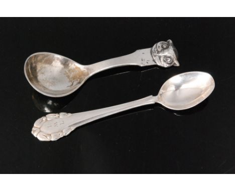 An early 20th Century Danish silver teaspoon in the Lily of the Valley pattern, stamped Georg Jensen, pre 1928 marks, 925S, i
