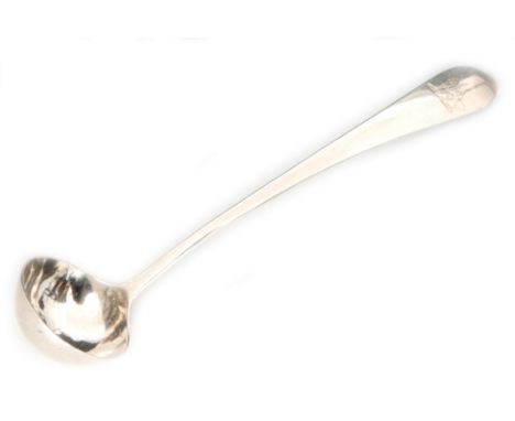 An Irish provincial silver Old English pattern toddy ladle engraved with a stylised leopard to terminal, length 16cm, Limeric