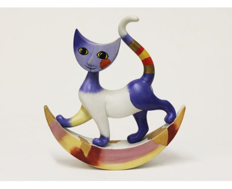 A Goebel porcelain cat by Rosina Wachmeister. H20cm