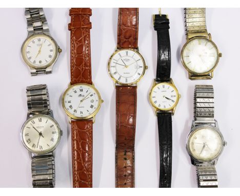 A quantity of wristwatches to include a Rotary, a Sekonda, a Relide sportsman etc.