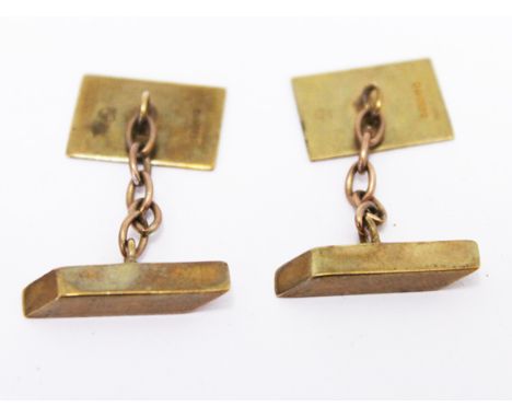 A pair of 9ct gold cufflinks. Gross wt. 4.6g