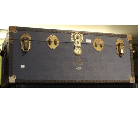 A blue-bound travel trunk