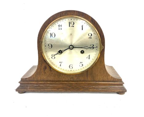 Charles Grove 2 keyhole mantel clock with key and pendulum