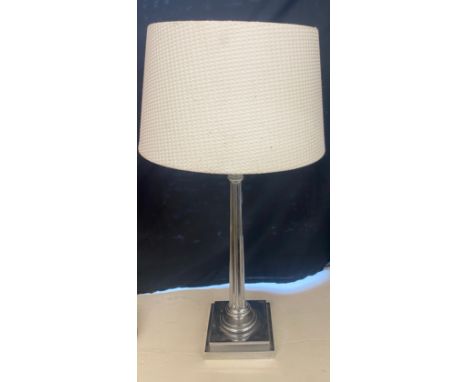 Edwardian Chrome table lamp with shade, approximate height 20.5 inches