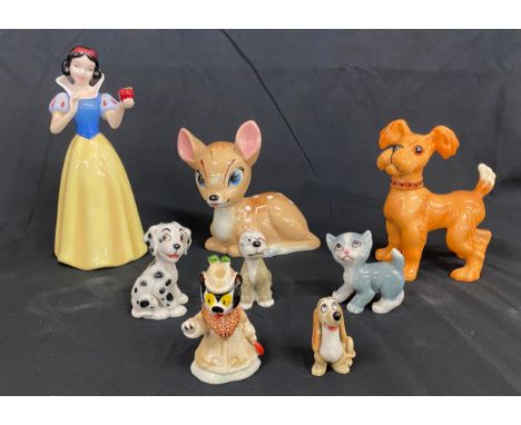 Selection of assorted Disney figures includes Wade, Beswick etc, includes Snow white, Bambi, Scooty Dog etc 