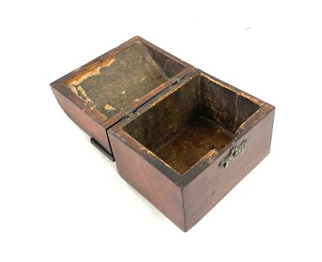 Georgian mahogany tea caddy in the shape of a bureau 