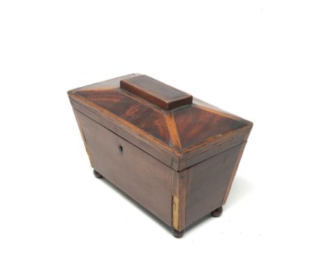 Antique mahogany tea caddy for restoration 