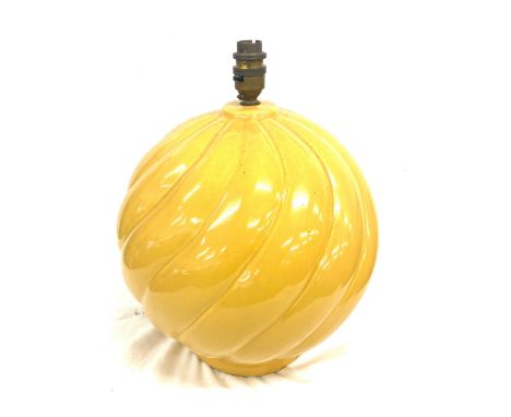 Decorative sphere design yellow standard lamp, no shade working order 