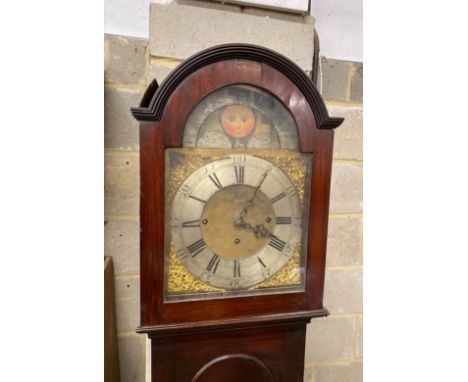 An early 19th century mahogany musical eight day longcase clock striking on eight bells, height 203cm