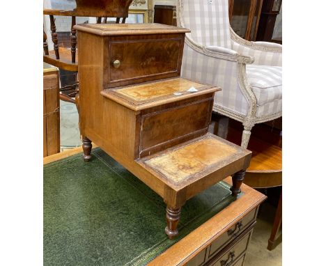 A Victorian mahogany step commode, width 49cm, depth 69cm, height 69cm