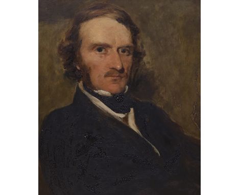 R. Morrison (mid 19th century), oil on board, portrait of Major Aubrey William Beauclerk, signed, verso inscribed, signed and