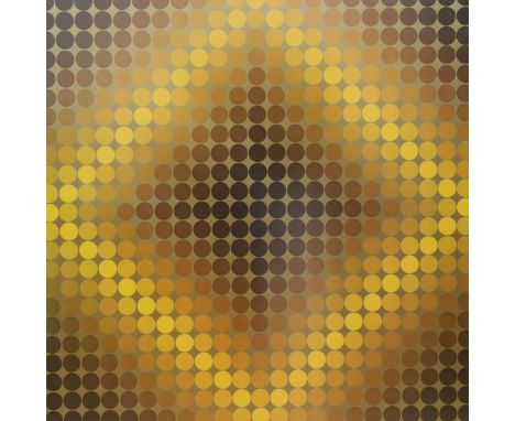 After Victor Vasarely (1906-1997), print, 'Composition in gold', 60 x 60cm
