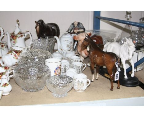 A ROYAL DOULTON SPIRIT OF LIFE FIGURE ON PLINTH, white matt, together with a Beswick brown gloss Imperial model, No.1557, tog