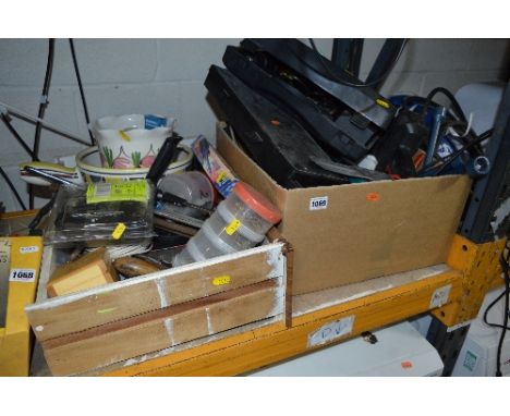 A MCKELLAR CORDLESS DRILL, and two boxes of tools including electric Black & Decker tools, etc