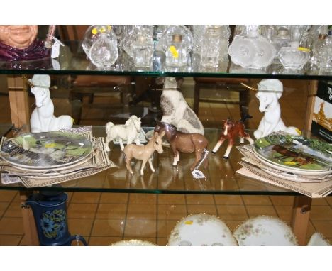 A BESWICK DONKEY, No.1364B and a Donkey Foal No.2110, together with Capodimonte Dog by G. Armani, eight Spode 'Noble Horse' c