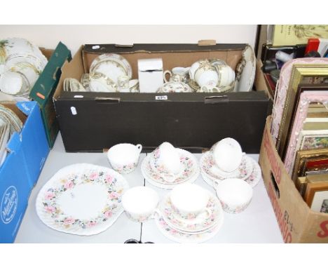 A MINTON ROSE GARLAND PART TEA SET, and a box of ceramics, mostly Noritake