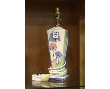 FROM THE HISTORICAL COLLECTIONS OF CLARICE CLIFF SCENES, a Willow fan lamp, No.09024, height approximately 32cm (including fi