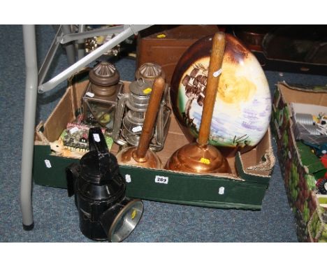 VARIOUS SUNDRIES, to include B.R. Railway lamp, Storm lamps, ceramics, etc